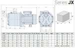 Самососающийся нержавеющий насос JX/150, 1,1 кВт, 4,5 м3/ч, 59м, 380V/T, AISI 304 (EBARA JEX)