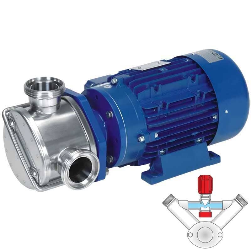 Bomba de impulsor para bombeo de mosto de uva LIVERANI EP MINOR 40 +BY-PASS NR TF/I 2,1-1,2kW, 1400-900rpm, 380V con interruptor inversor