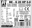 BE-G 20 HP 0.8 gear pump