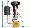 Pressure reducing valve DN50, WCB body, pressure inlet 5 bar outlet 3 bar, steam, 600 kg/h