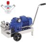 Bomba de impulsor para bombeo de miel, azúcar líquida y jarabe LIVERANI VA MINOR 40 +BY-PASS NR TF 1.5kW, 175-900rpm, 380V con variador, sobre carro