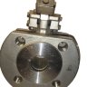 DN32 Robinet à boisseau sphérique en acier inoxydable monobloc à brides AISI 304, siège en PTFE