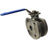 DN32 Robinet à boisseau sphérique en acier inoxydable monobloc à brides AISI 304, siège en PTFE