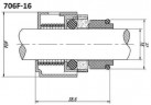 Sello mecánico Grundfos R-706F 12, TC/TC, VITON, 304