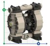 Pompe pneumatique à membrane pour eau oxygénée PHOENIX P252 PP SANTOPRENE+PTFE, 250 l/min