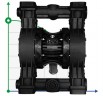 Pompe à membrane pneumatique RUBY 081V-P-TVT-T
