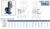 Pompe péristaltique pour solutions FLUIMAC HELIOS AS 20 FX 305 l/h, 0,18 kW, 47 tr/min