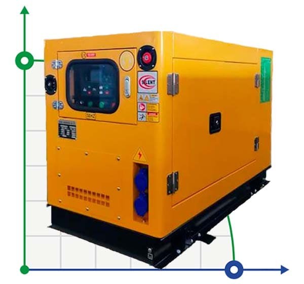 Промисловий дизельний генератор VLAIS KP-PC14 з ATS, двигун Ricardo 13.5kVA, 10.8kW, 380V/50HZ закритого типу