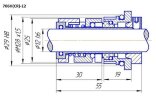 Mechanical seal for Grundfos R-706H (CR) 22, SIC/SIC, EPDM, 304