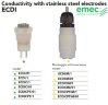 Conductivity sensor with stainless steel electrodes EMEC ECDI series