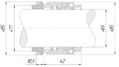 Sello mecánico de eje R-HJ92N 65, CAR/SIC, VITON, 304, G16