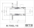 Sello tipo cartucho R-706L 16, SIC/SIC, EPDM, 304 para bombas LFP, SNP, Speroni