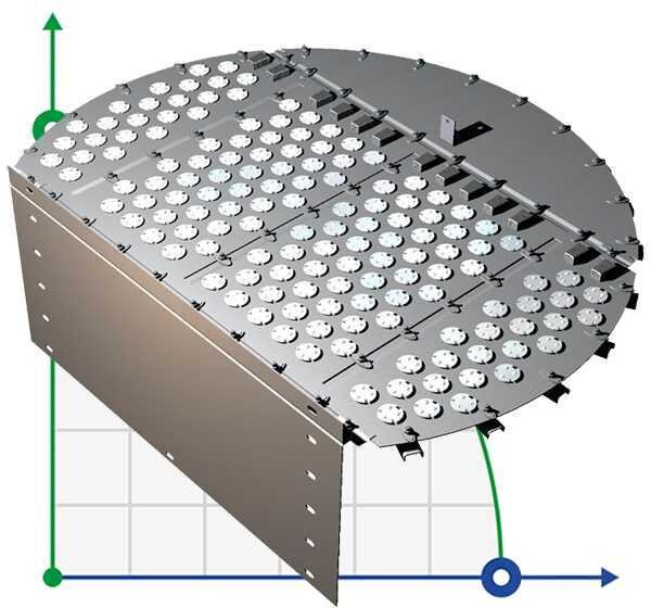 Plaque de vanne EDV® ADV® 2200 mm pour la distillation, la rectification, le craquage
