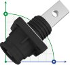 JC-CN12-S-03-M, 350A, 1500V DC socket connector for energy storage systems threaded hole, black