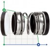 Double mechanical seal R-4701 50, CAR/SIC/CAR/SIC, NBR, 304, Т1В