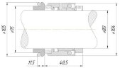 Sello mecánico de eje R-HJ92N 80, CAR/SIC, VITON, 304, G16
