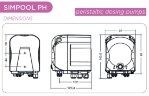 Перистальтичний дозуючий насос AQUA PDP SIMPOOL PH-TEMP. 1,4-01 - 230V - SANTOPRENE - COMPLETE WHITE