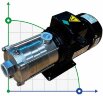 Насос для живлення котлів під тиском DW(S)5-40/075, AISI304,380V/50Hz горизонтальний багатоступеневий