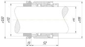 Sello mecánico de eje R-HJ92N 95, CAR/SIC, VITON, 304, G16