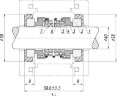 Doppelwellendichtung R-208 40, SIC/SIC/SIC/SIC, VITON, 304