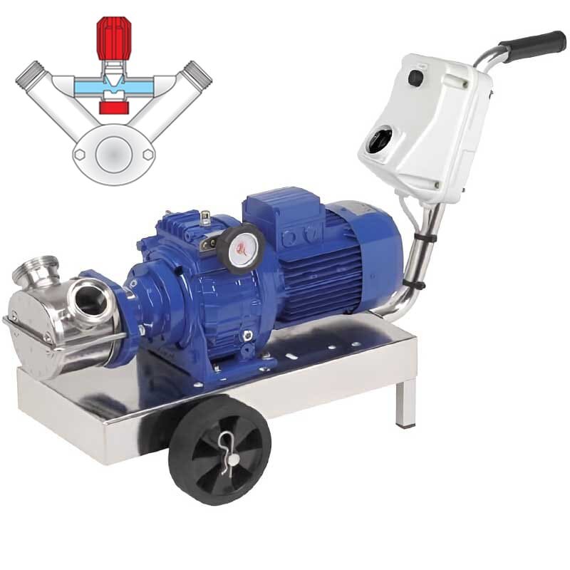 Impellerpumpe für Sole LIVERANI VA MINOR 40+BY-PASS NR TF 1,5kW, 175–900U/min, 380V mit Variator, auf einem Wagen mit Bedienfeld CE