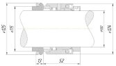 Sello mecánico de eje R-HJ92N 100, CAR/SIC, VITON, 304, G16