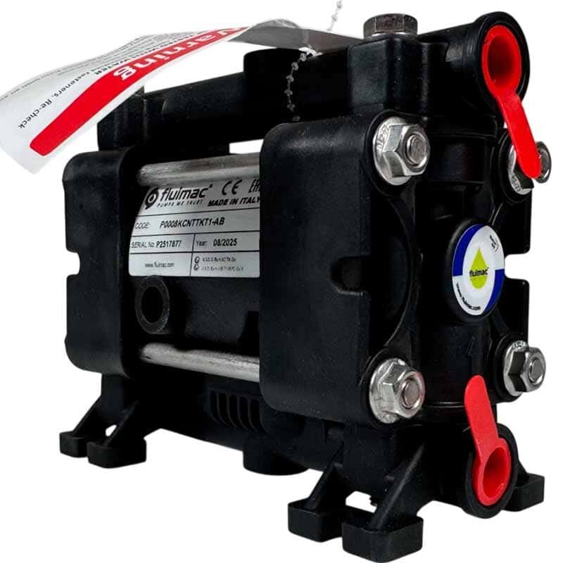 Насос FLUIMAC PHOENIX P08 PVDF+CF NBR+PTFE, 7 л/хв пневматичний мембранний для перекачування в’язких рідин