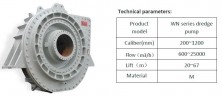 Pompe à boues pour drague WN, 200-1200 mm, 600-25000 m3/h, 20-67 m