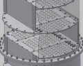Тарелка клапанная колонная 1400 мм, толщина 3 мм, клапан 2 мм, H - 340 мм, AISI 321