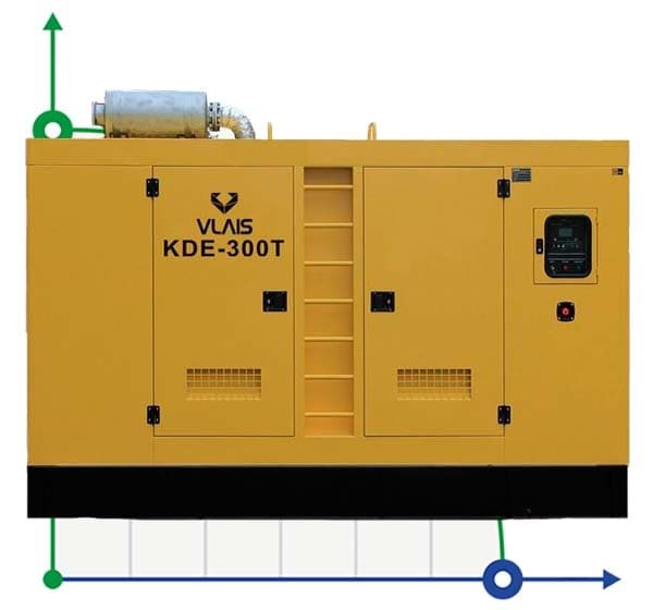 Industrial diesel generator VLAIS KDE-300T with ATS, engine Ricardo 300kVA, 240kW, 380V/50HZ closed type