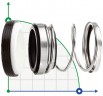 Механическое уплотнение R-31K 5/8, CAR/CER, EPDM, 304, N