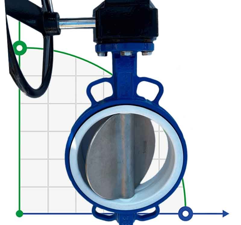PN6 DN200 Butterfly valve, cast iron body, disc AISI 304, Seat: PTFE