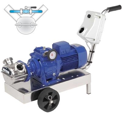 Bomba de impulsor LIVERANI VA MAJOR 60 +BY-PASS NR TF 1,87kW, 175-900rpm 380V con variador, sobre carro con panel control CE, protección func. en seco