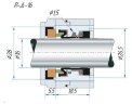 Sello mecánico R-JL 16, CAR/CER, EPDM, 304