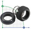 Механическое уплотнение R-120W 12, CAR/SIC, VITON, 304, WM