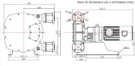 Industrial hose pump JXHIN-32-CI+Titanium-NR-P, 1.65 m3/h, 1,5 kW, 16 bar, 380V