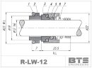 Junta de eje Lowara R-LW 12, CAR/SIC, EPDM, tipo 304 BURGMANN BT-FH, AESSEAL T06D, T06DU, VULCAN 135, ROTEN UNITEN 5K