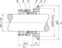 Sellos de bomba Alfa Laval R-AL 32, L, CAR/SIC, VITON, 304