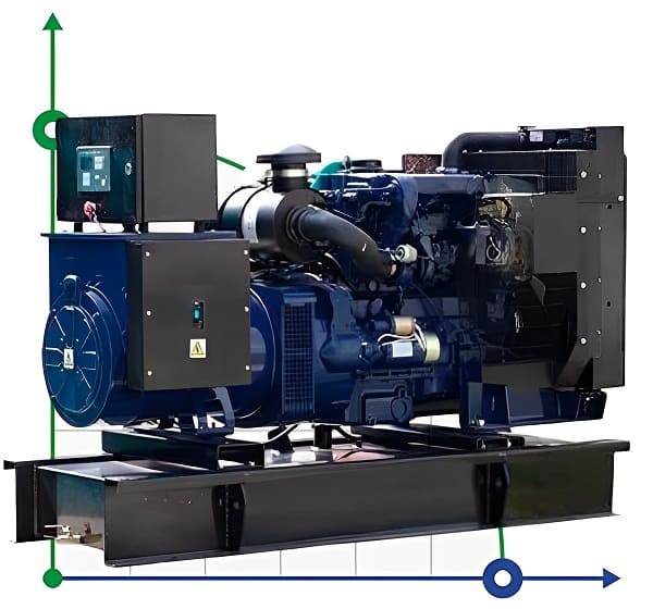 Промышленный дизельный генератор XHYP-64GF с ATS, двигатель Perkins 80kVA, 64kW, 380V/50HZ открытого типа