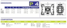 Пневматичний мембранний насос PHOENIX P04 POM NBR+PTFE, 4 л/хв