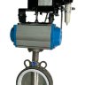 PN6 DN150 Задвижка Баттерфляй, корпус и диск AISI 304, PTFE с пневмоприводом Ex двойного действия, позиционер 4-20MA