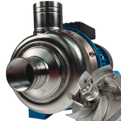 Pompe pour eaux moyennement sales TS200, 1,5 kW, AISI 304, 380 V/50 Hz, 2 900 tr/min avec roue ouverte