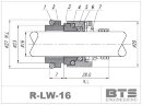 Sello mecánico R-LW 16, CAR/SIC, VITON, 304 para bomba Lowara KL01AAH KL01ADC