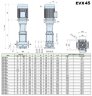 Bomba de aumento de presión multietapa EVX 45/12, 45 kW, 65 m3/h, 296 m, 380 V/T, AISI 304 (EBARA EVM)
