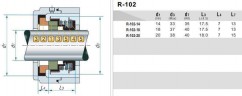 Торцевое уплотнение R-102 18, CЕR/CAR, NBR, 304