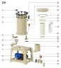 Precyzyjny filtr chemiczny z PVDF serii QH-1004-180-PUVU-OJAZ-S + MD-P-257-SSV-5V38BAY-S, filtr workowy, odporny na kwasy i zasady