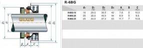 Ущільнення помпи R-6BG 20, SIC/SIC, NBR, 304