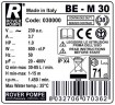 BE-M 30 Pumpe zum Fördern von Wasser, Wein, Milch, Essig