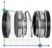 Sello mecánico doble R-208 15, SIC/SIC/SIC/SIC, NBR, 304