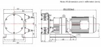 Bomba industrial de manguera JXHIN-10-AL-F-NBR-P, 57 l/h, 0,37 kW, 10 bar, 380V